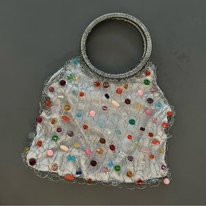Vintage Adorno Eliana Barbosa Beaded Metal Small Handbag Purse